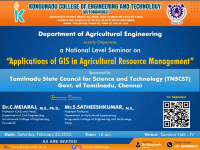 National Seminar on Applications of GIS in Agricultural Resource Management 2025 National Seminar Poster